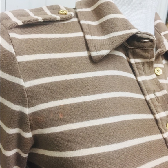 Tory Burch | Armel Polo Shirt - Brown | Size S - Picture 4 of 8